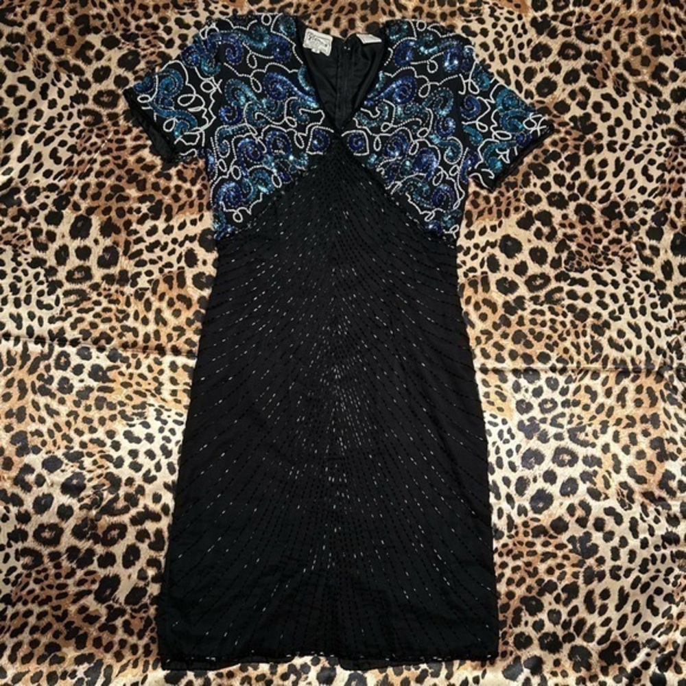 Vintage Stenay Beaded Knee Length Dress